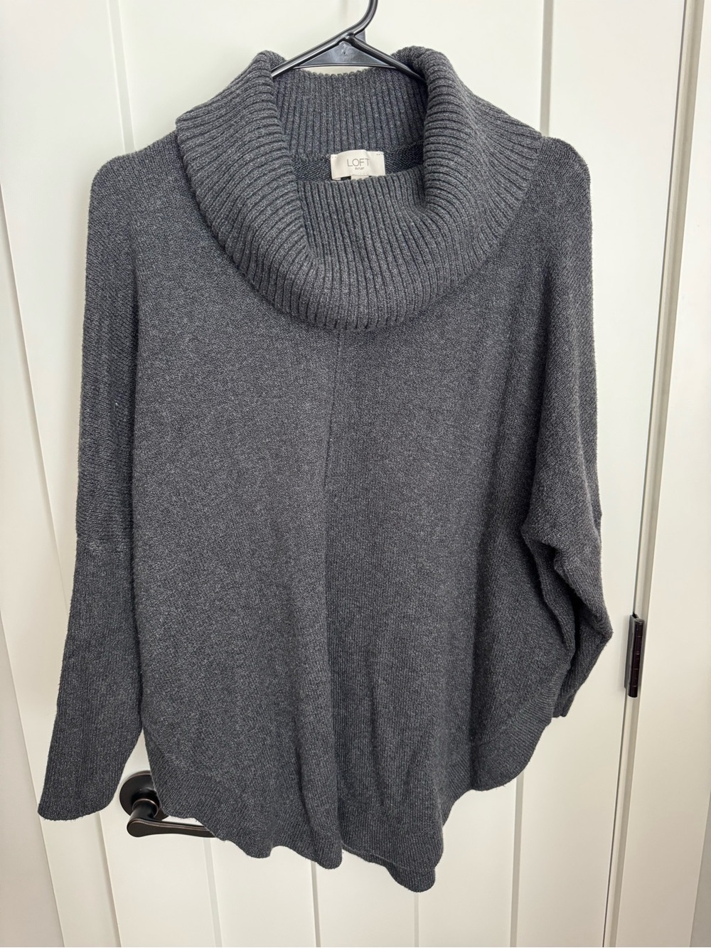 LOFT Charcoal Cowl Neck Sweater